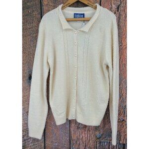 New Collectif Vintage London Cara Cardigan Sweater Womens 3XL Ivory Cream